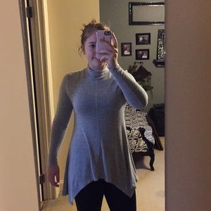 Long Sleeve Grey Long Top